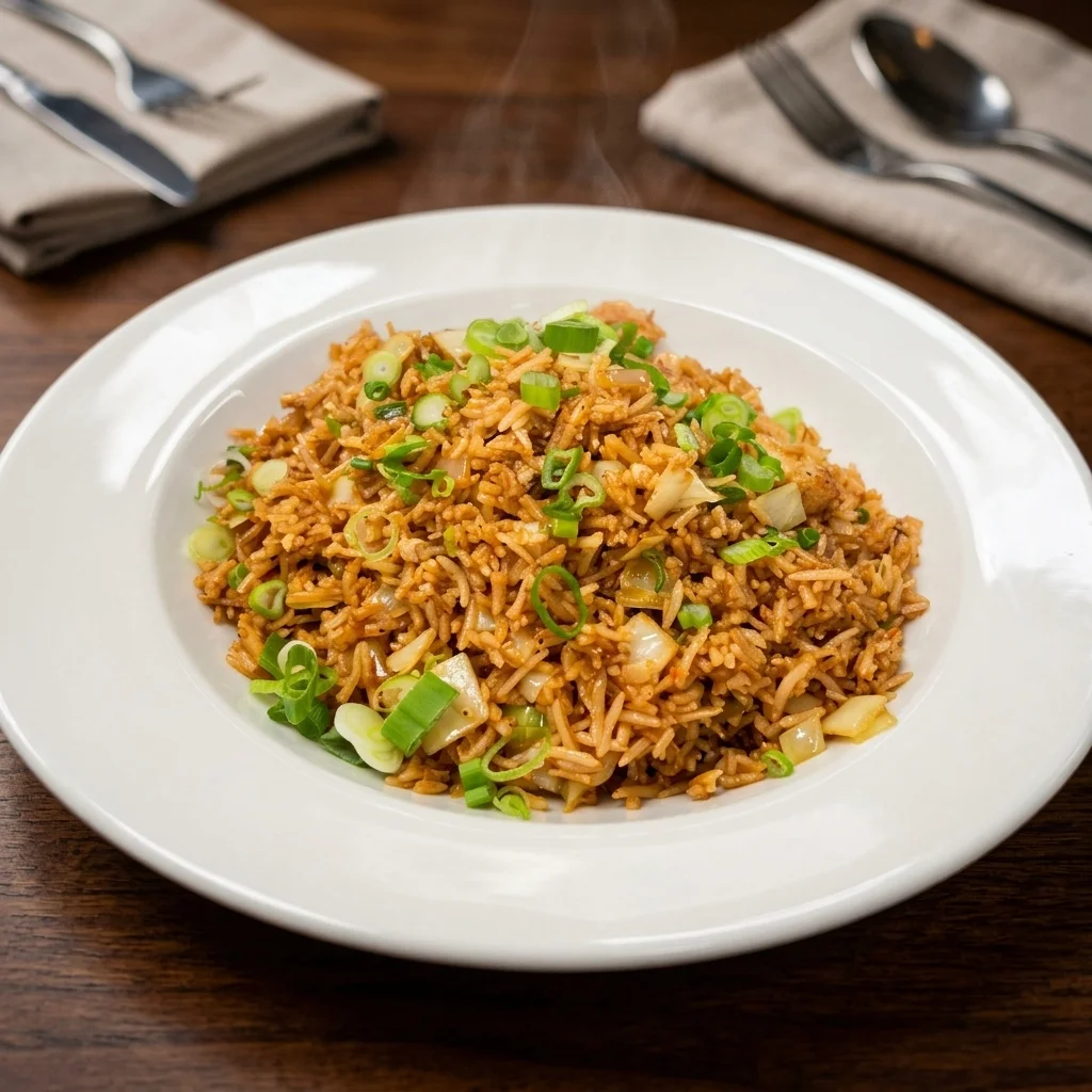 Wok-tossed fried rice with fresh vegetables at MoMo & Wok Edmonton