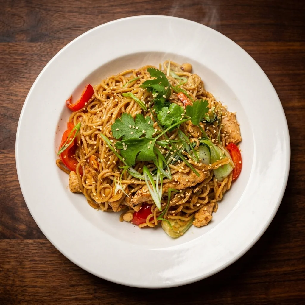 Hunan Kung Pao Chicken - stir-fried chicken with peanuts at MoMo & Wok Edmonton